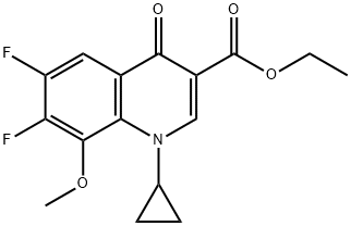 1-Cyclopropyl-6,7-difluor-1,4-dihydro-8-methoxy-4-oxo-3-quinolincarboxylsyreethyl ester CAS-NR.112811-71-9